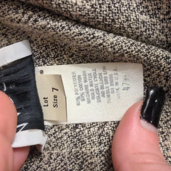 Vintage 90s blazer black and white size 7 - Picture 2 of 3